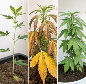 a few plants in a potted potted on a plant