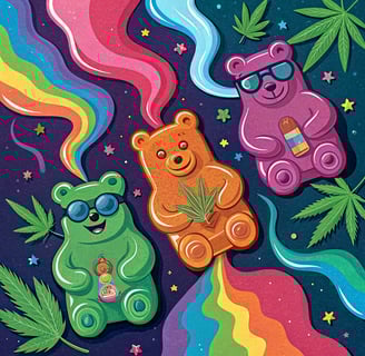 a group of bears cannabis cbd comestibles thc marihuana mota