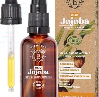 Olio di jojoba puro per capelli, ideale per idratare e riequilibrare il cuoio capelluto 