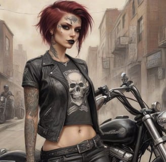Camiseta estilizada com caveira motociclista da Cavérik.