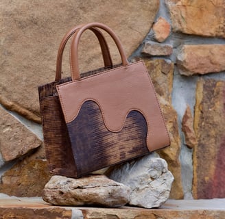 brown lizard skin handbag