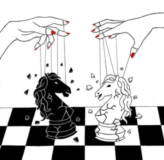 chess pieces as hand puppets