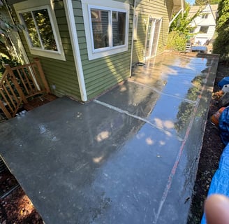 Wet Blasted the 1930's concrete. Now ready for resealing.