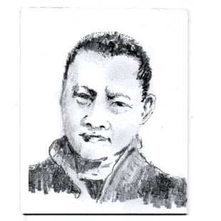 Pencil Drawing of Fu - Self-portrait