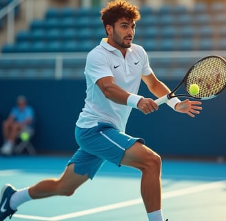 a man playing tennis on a tennis court