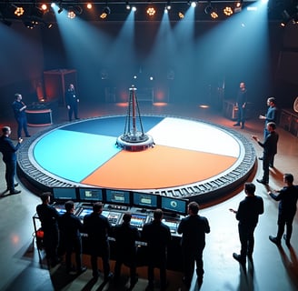 a stage with a stage set up for a show
