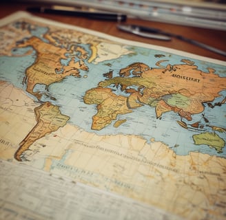 a map of the world with a map of the world