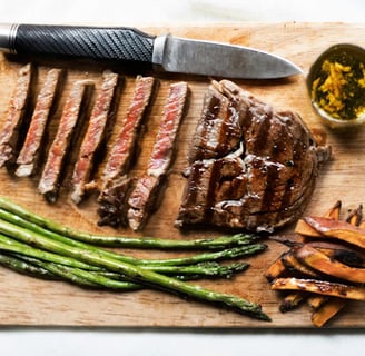 steak being prepared
