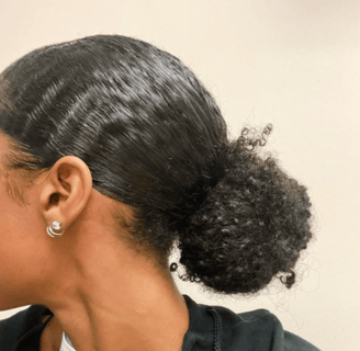 natural hair low bun