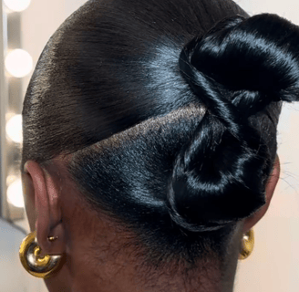 natural hair low bun