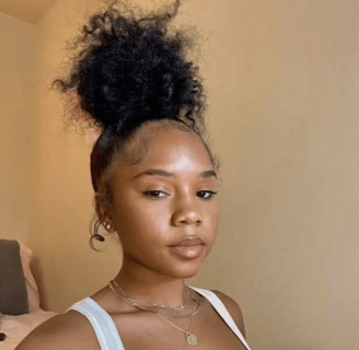natural hair high bun