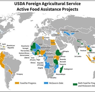 Map of USDA Food Assistance Projects