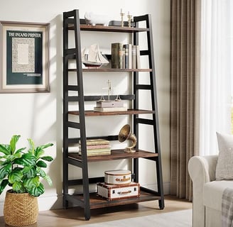 Black 5-Tier Ladder Shelf