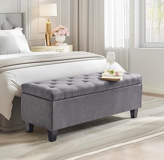Gray Ottoman Storage for Small Space