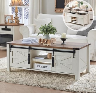 white lift top coffee table