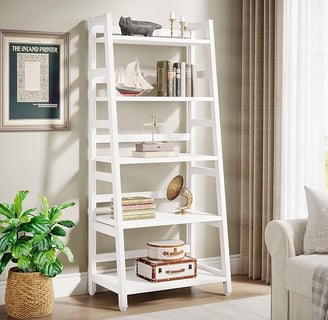 White 5-Tier Ladder Shelf