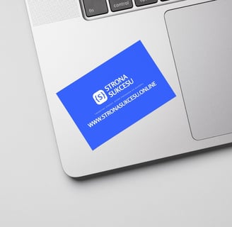 buisness card on laptop