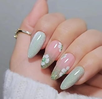 Diseño floral con glitter