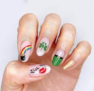Uñas divertidas de San Patricio