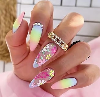 Uñas degradadas de colores
