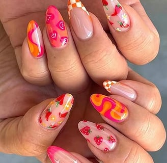 Uñas coloridas de primavera