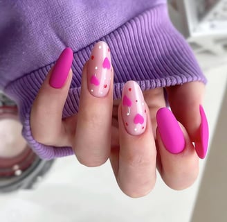 Uñas en tonos pastel para San Valentín