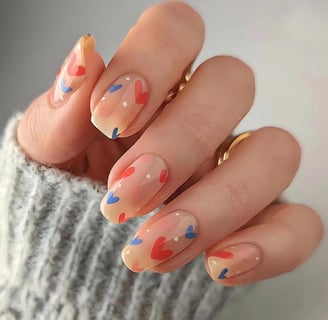 Uñas de corazones dispersos