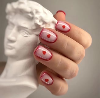 Uñas degradadas para San Valentín
