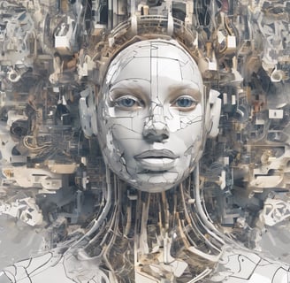 a woman with a robot headphones on her head