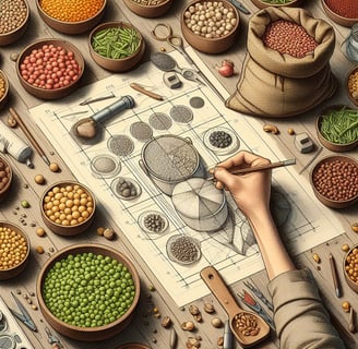 Legumes showcase in an artistic composition