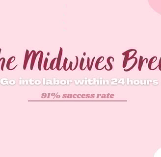A pink background with the Words "The Midwives Brew"
