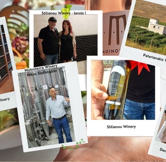 sommeliere holding a wine glass with pictures of people