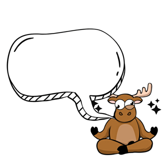 Krazy Moose mascot with a speech bubble