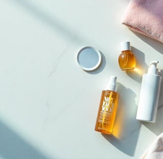A Flat overview of hair care products.