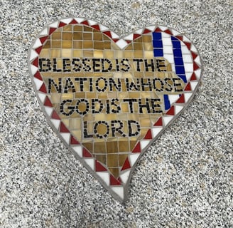 Blessed is the Nation original mosaic wall art