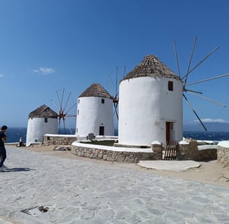 The famous windmills of Mykonos
