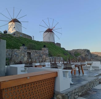 The famous windmills of Mykonos