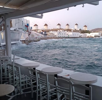 The famous windmills of Mykonos