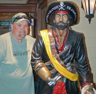 The Pirate with a pirate friend in Grand Cayman