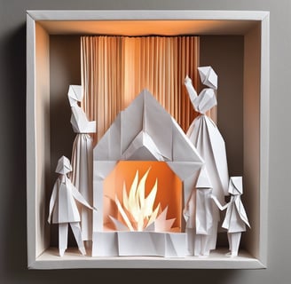 Chimenea con familia