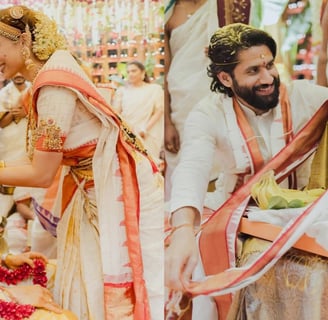Sobhita Dhulipala Looks Stunning In A White And Red Saree