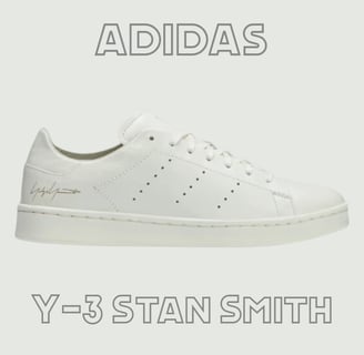 a pair of adidas sneakers with the words Y-3 Stan Smith