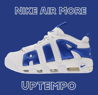 a pair of shoes with the words, Nike Air More Uptempo.