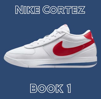 a pair of shoes with the words Nike Cortez 1