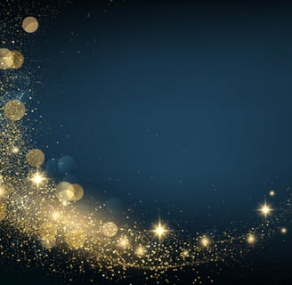 un fond bleu nuit avec une lueur au centre et un pluie d'or pour symboliser la puissance magnétisme