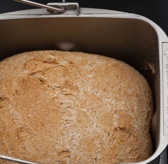 a loafed loafed bread in a pan