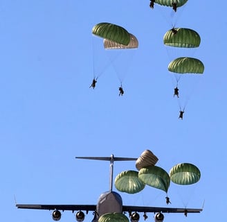 Image de parachutistes dans le ciel