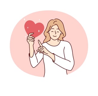 Happy girl with a healed heart
