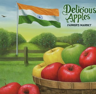 a basket of apples in a basket with a flag on it