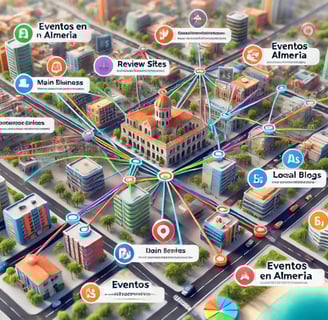 Gráfico que ilustra cómo los backlinks locales benefician al SEO de un negocio en Almería.